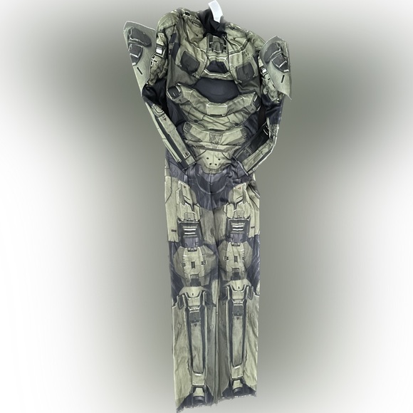 HALO Master Chief boys Halloween costume bodysuit and helmet size medium 7-8 - Picture 1 of 3